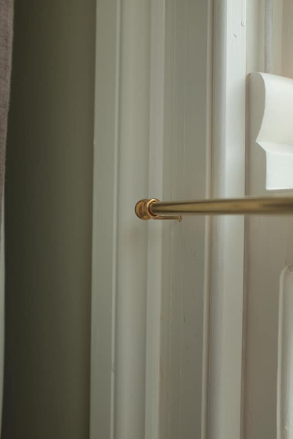 Bespoke Cafe Curtain Rods & Finials ·  Heritage Brass · Easy Mount · Concealed Brackets · Made to Measure