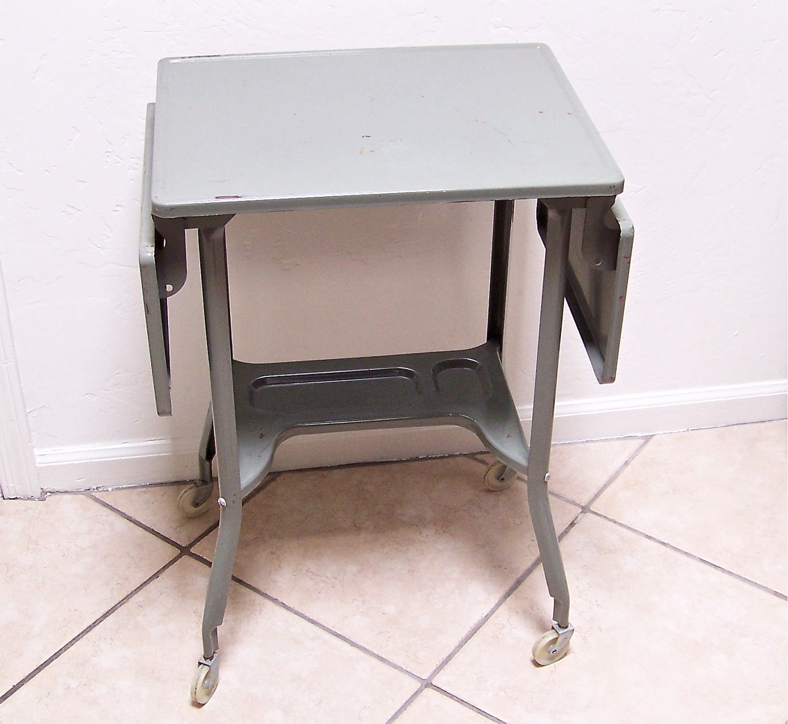 Vintage typewriter stand typewriter table industrial gray Etsy