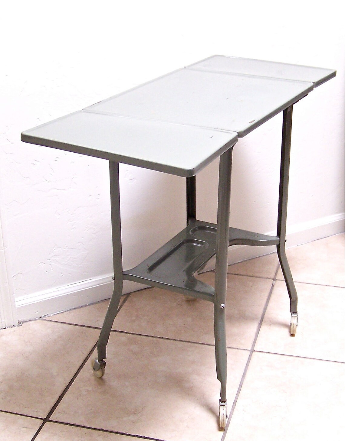 Vintage typewriter stand typewriter table industrial gray Etsy