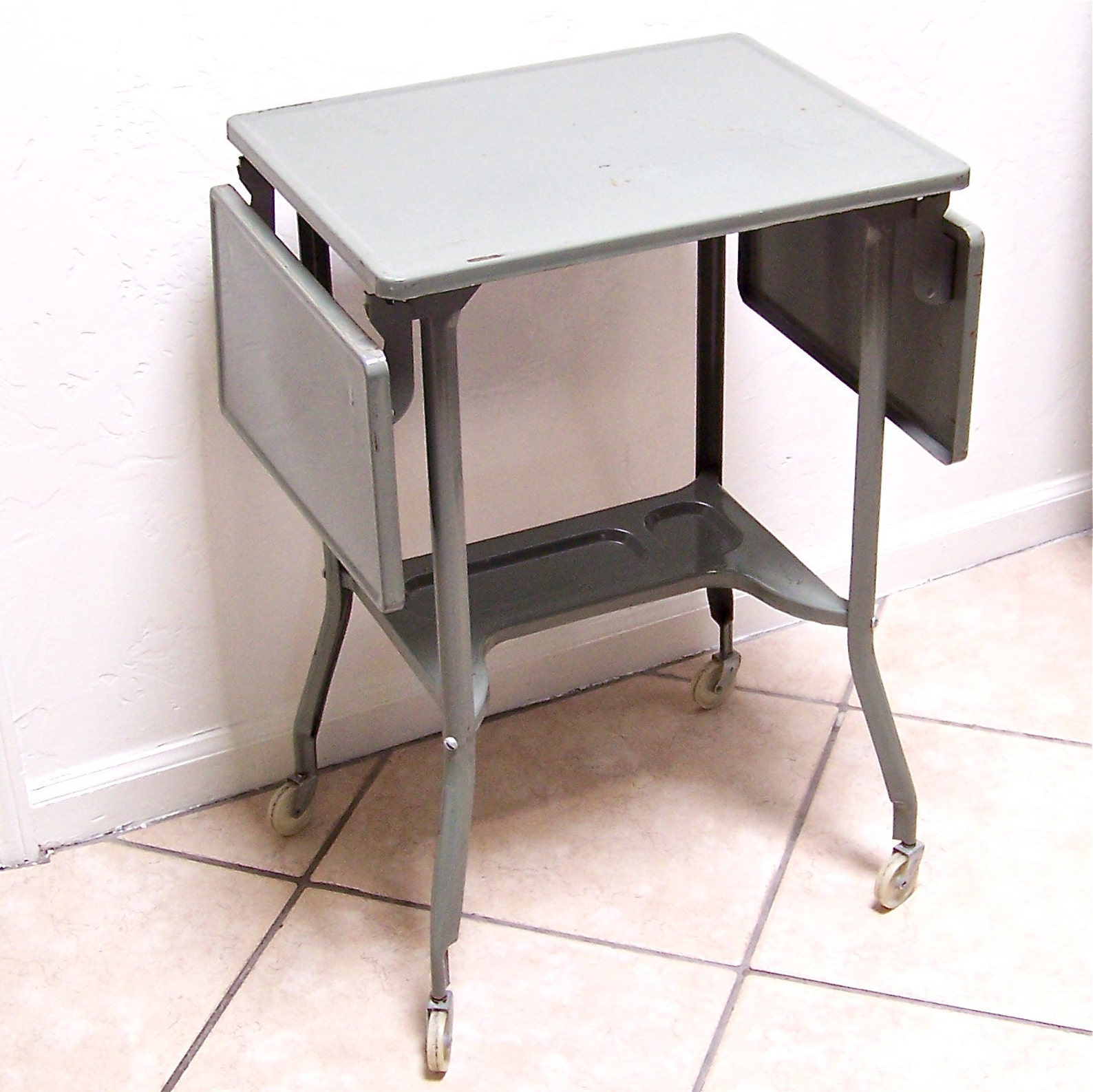 Vintage typewriter stand typewriter table industrial gray Etsy