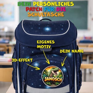 Spersonalizowane naszywki ze zdjęciem lub imieniem – naszywka 3D do toreb szkolnych i plecaków – kompatybilna z Ergobag – prezent na powrót do szkoły