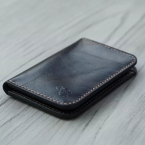 Cartera de hombre, cartera de cuero, cartera para hombre, cartera genuina hecha a mano, cartera de grano completo, cartera vertical plegable para hombre, cartera delgada