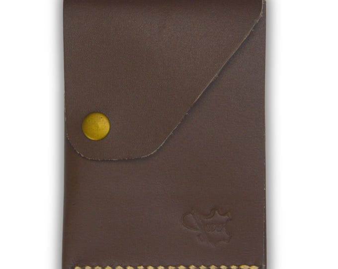 Handmade Full Grain Leather Cardholder Wallet - Compact Brown