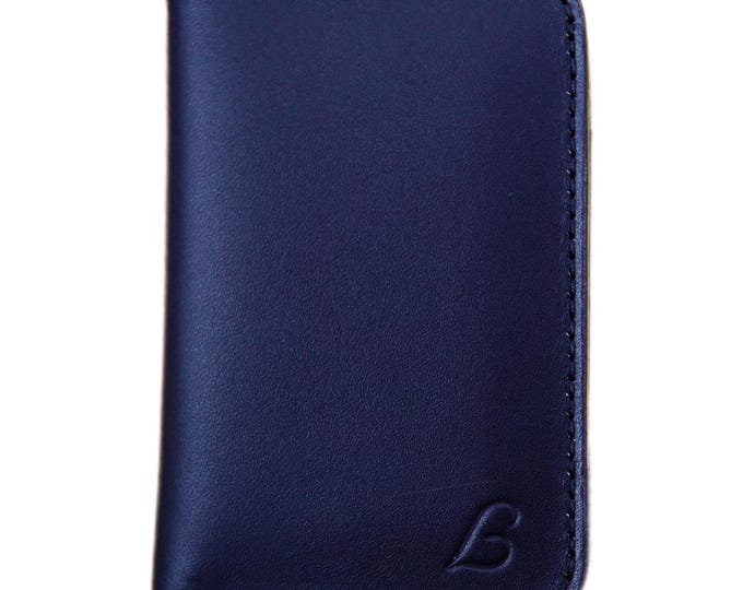 Handmade Full Grain Leather Bifold Wallet - Slim Vertical Design-Black wallet