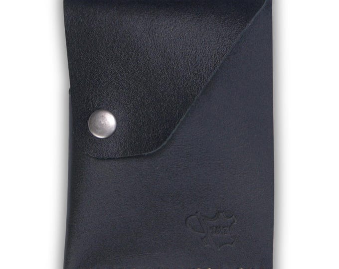 Handmade Full Grain Leather Cardholder Wallet - Black