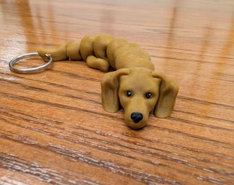 Dachshund brown, fully articulated flexi wiener dog keychain. Explore our whole line of Littles