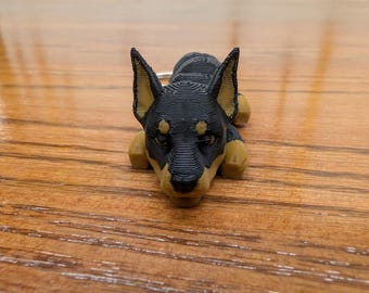 Doberman Pinscher, fully articulated flexi dog keychain. Explore our whole line of Littles