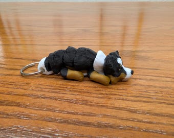 Bernese Mountain Dog, fully articulated flexi guard dog keychain. Explore our whole line of Littles