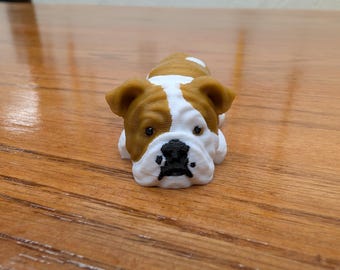 English Bulldog fully articulated flexi keychain. Grumpy and full of sass. Explore our whole line of Littles