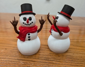 The Snowman Who Just Can't Handle Spring! Mad as heck flipping the middle finger, Sporting classy Top Hat