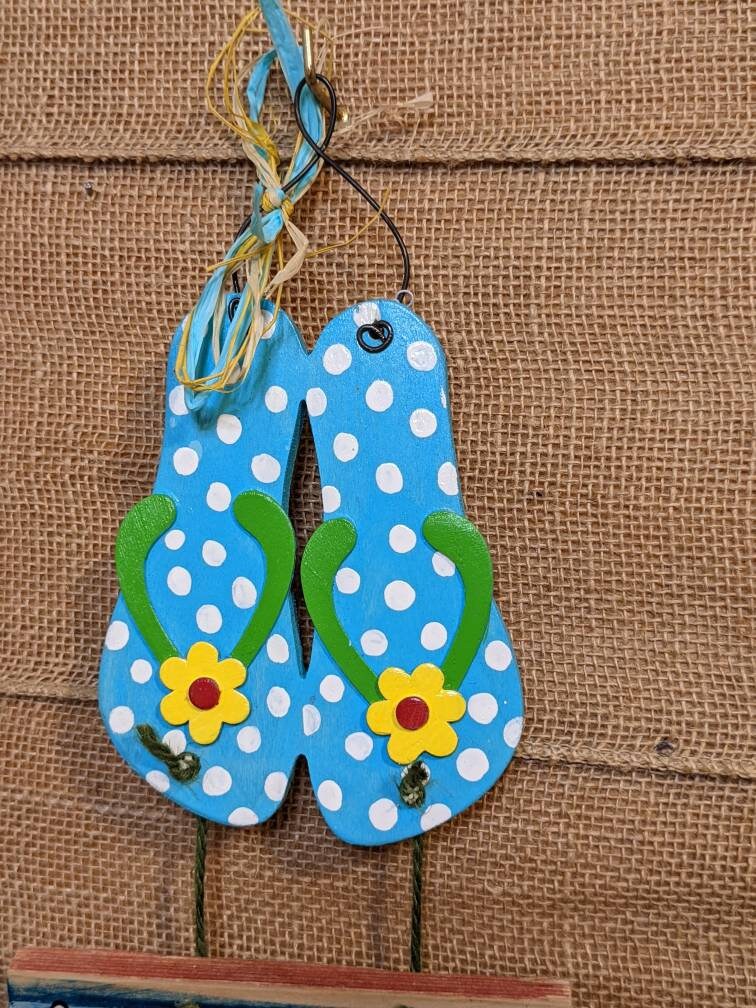 Flip Flop Welcome Sign Hand Painted Summer Custom Door Greeting - Etsy