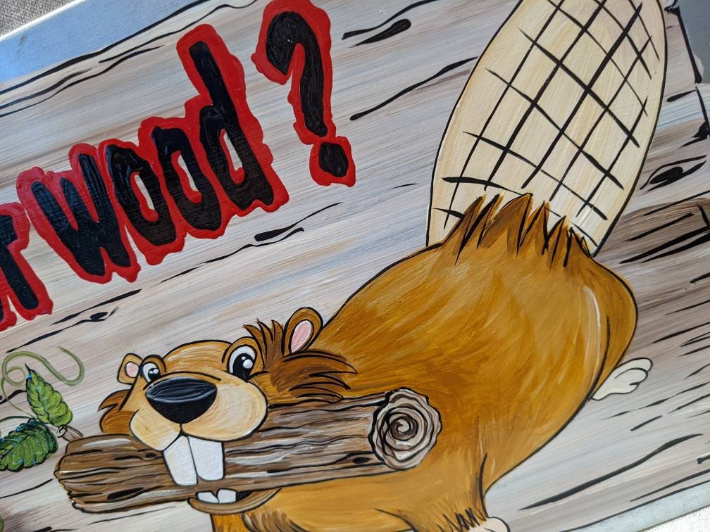 Beavers Hand Painted Garden Sign Beaver Wood | Etsy