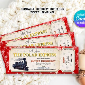 Santa Zugfahrkarte bearbeitbar, Polar Express Zugfahrt Überraschungsticket, Wochenendreise, Reiseticket, Fake Ticket X Mas Straßenreise