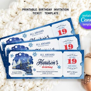 Santa Zugfahrkarte bearbeitbar, Polar Express Zugfahrt Überraschungsticket, Wochenendreise, Reiseticket, Fake Ticket X Mas Straßenreise