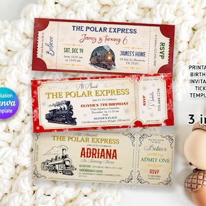 Santa Zugfahrkarte bearbeitbar, Polar Express Zugfahrt Überraschungsticket, Wochenendreise, Reiseticket, Fake Ticket X Mas Straßenreise