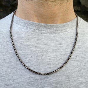 TITAN halsketting, boxketting 3 mm, 100% zuiver TITANIUM, voor de gevoelige huid, hypoallergeen halssnoer, eenvoudig en tijdloos halssnoer