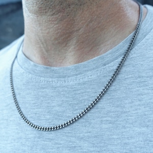 TITAN necklace, armored chain 3,5 mm, 100% pure TITANIUM, for sensitive skin, hypoallergenic necklace, simple and timeless necklace