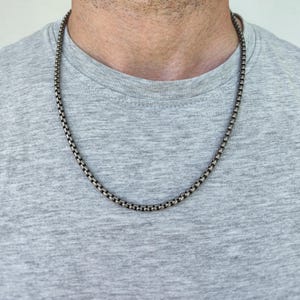 TITAN necklace, box chain 4 mm, 100% pure TITANIUM, for sensitive skin, hypoallergenic necklace, simple and timeless necklace
