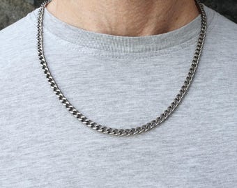 Collar TITAN 5,5 mm, cadena blindada, 100% puro TITANIO, para pieles sensibles, collar hipoalergénico, collar sencillo y atemporal