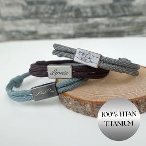 Bracciale TITAN, bracciale in corda da vela, bracciale da uomo, bracciale da surfista, bracciale personalizzato, bracciale inciso