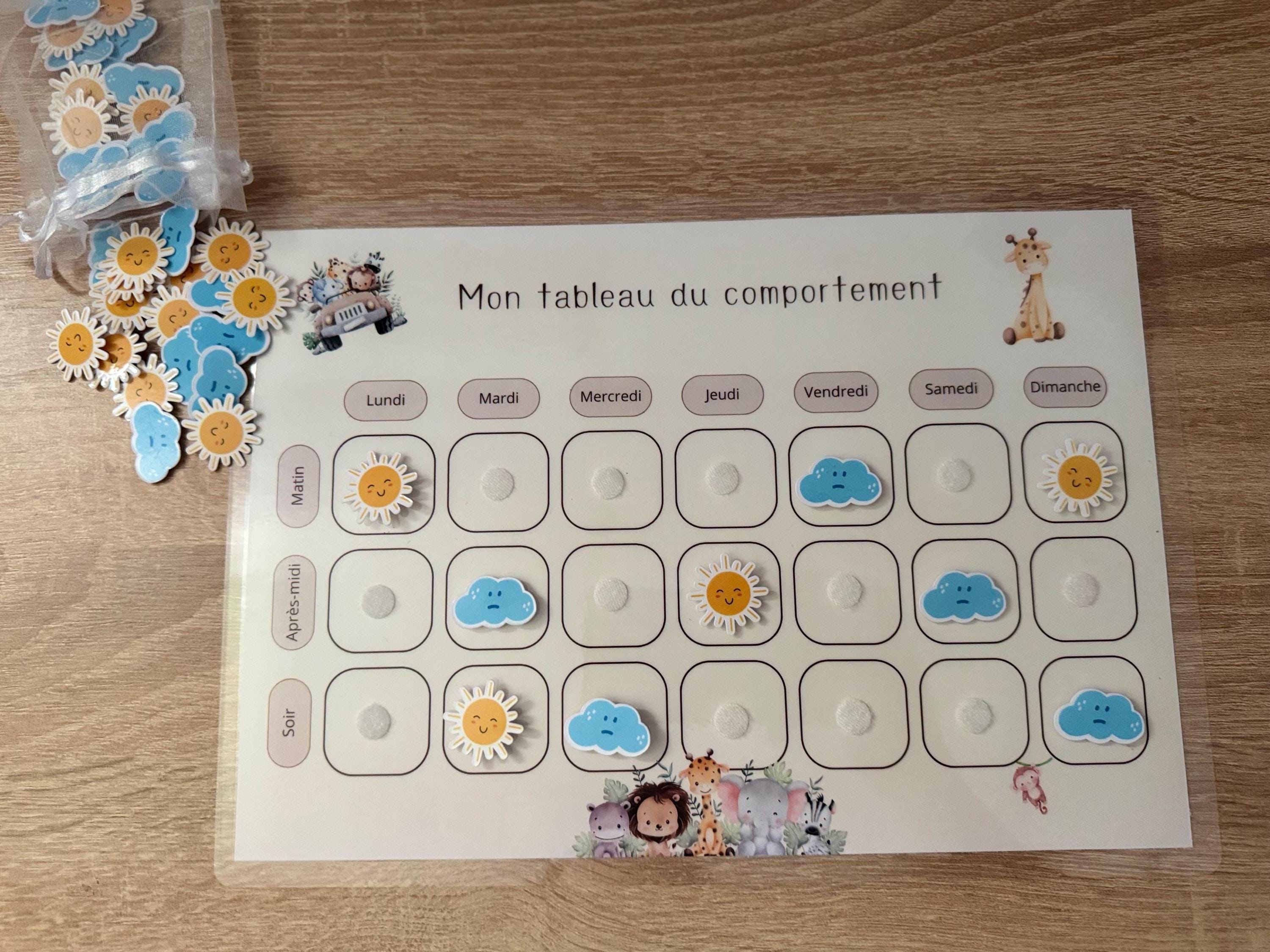 OUDQFCJ – Système De Récompense Positif Avec Smileys – Tableau De Comportement Enfant – 25 Jetons