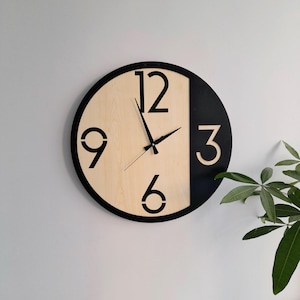 Modern Wooden Wall Clock: Silent Minimalist Home Decor