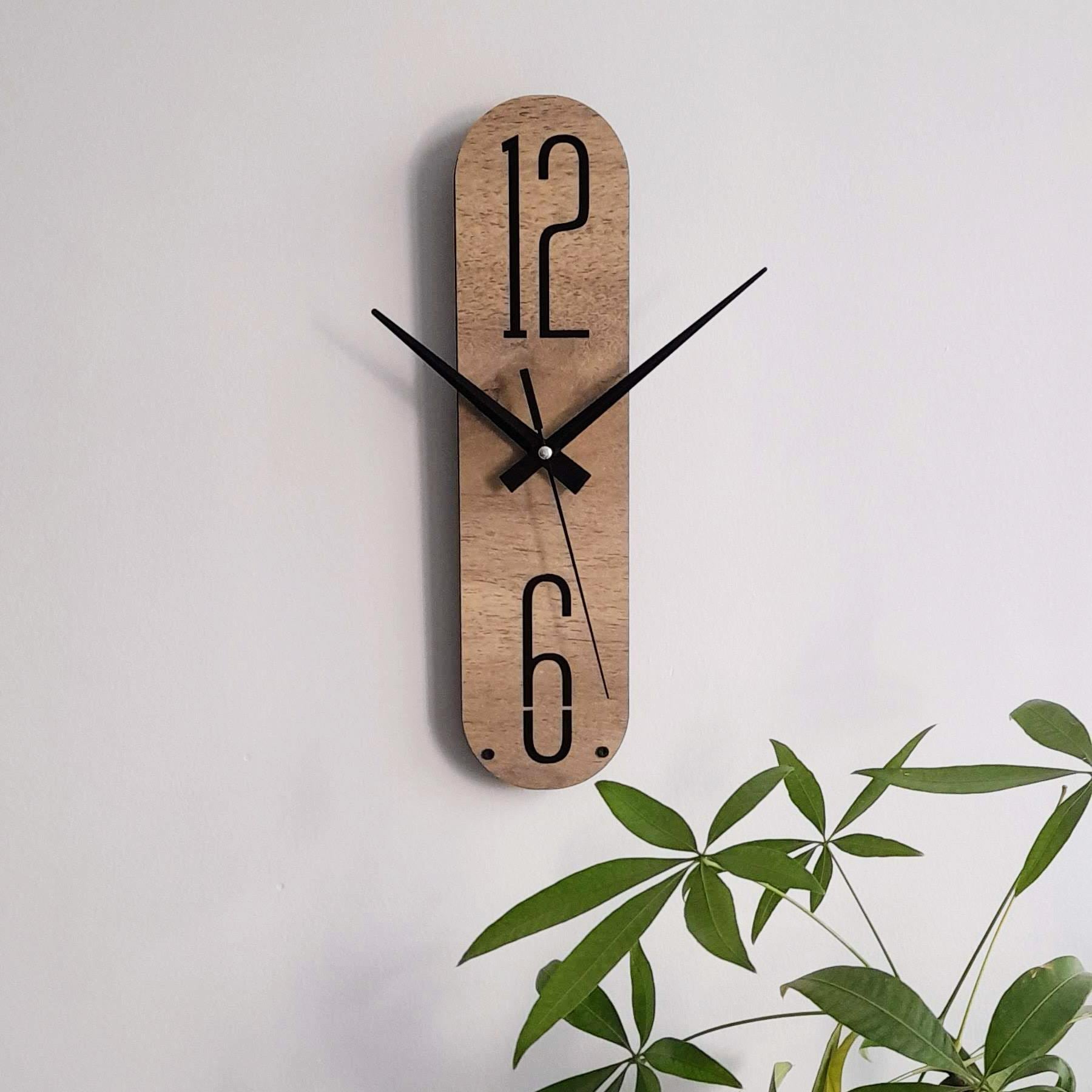 Modern Long Wall Clock.Minimalist Design.Simple Elegant Looking for Room and Wall Decoration.Silent,NonTicking.Gift for Friends and Family