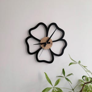 Flower Wall Clock.Modern Minimalist Floral Wall Clock.Wall Decor for Home and Office Decoration.Silent Clock.Gift for Birthday,Anniversary.