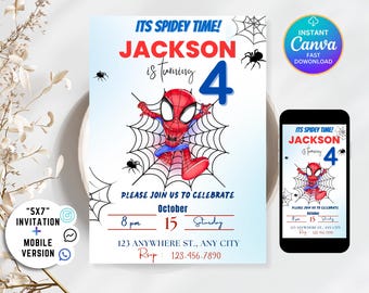 Spidey Invitation Spidey and his Amazing Friends Birthday Party Invite Spidey Birthday Invite Web Editable Template Instant