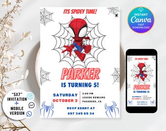 Spidey Invitation Spidey and his Amazing Friends Birthday Invitation Spidey Birthday Party Invite Boy Editable Template Instant Digital