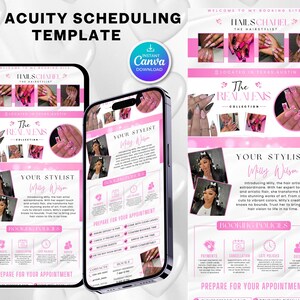 Pink Acuity Scheduling Template Nailtech Acuity Canva Nail Scheduling Acuity Website Nail Template AcuityScheduler Nail Stylist Acuity Seite