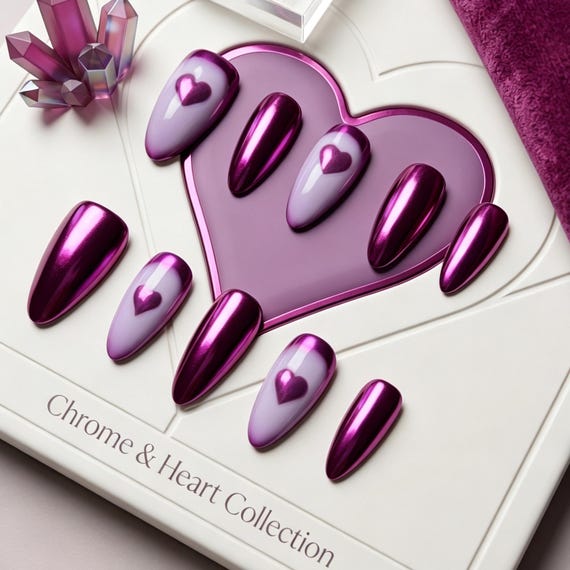 Handcrafted press-on nails with airbrush gradient and cyberpunk tech linework — wearable nail art that looks like it came off a sci-fi concept board.