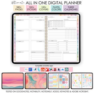 All-in-One Digital Planner 2025, 2026, Undated, Digital Planner, Digital Journal, Digital Template, Weekly, Daily, Monthly Planner