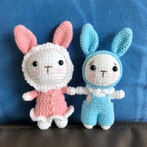 Gehaakt dier, gebreide dieren, gebreide dieren, Amigurumi konijn, schattig konijn, speelgoed konijn