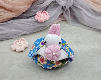 Kleiner japanischer Hase, Kimono Stoffkunst, Stoffpuppe, Geschenk RAB-C