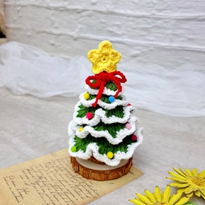 Gehaakt kerstboomornament, handgemaakte kerstboom, cadeau, kerstcadeau - Besneeuwde kerstboom