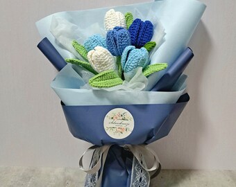 Gehäkelter Tulpenstrauß, handgemachter Blumenstrauß, Geschenk, Valentinstag Muttertag, Blumenschmuck, Geburtstag