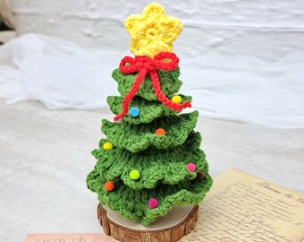 Gehäkelter Weihnachtsbaumschmuck, handgefertigter Weihnachtsbaum, Geschenk, Weihnachtsgeschenk - Dunkelgrün