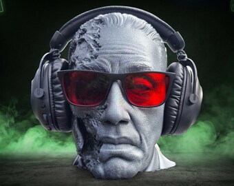 Gus Fring Head Bust Headphone Stand & Glasses Holder - Breaking Bad Collectible Statue, 3D Printed Fan Gift