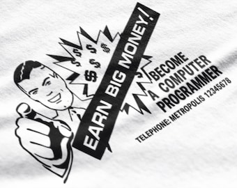Superman III Earn Big Money Matchbook Graphic T-Shirt | Vintage Superhero Tee | Retro 80s Movie Inspired Shirt | Gus Gorman Programmer