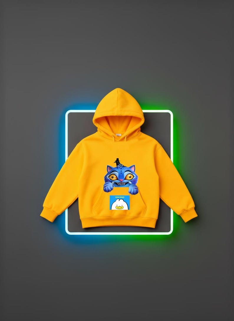 Derpy Tiger Hello Friend Cotton Hoodie - Etsy