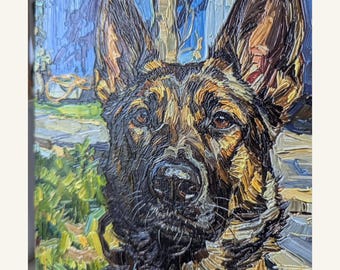 Custom Pet Portrait from Photo on Canvas Board with Raised UV Texture
