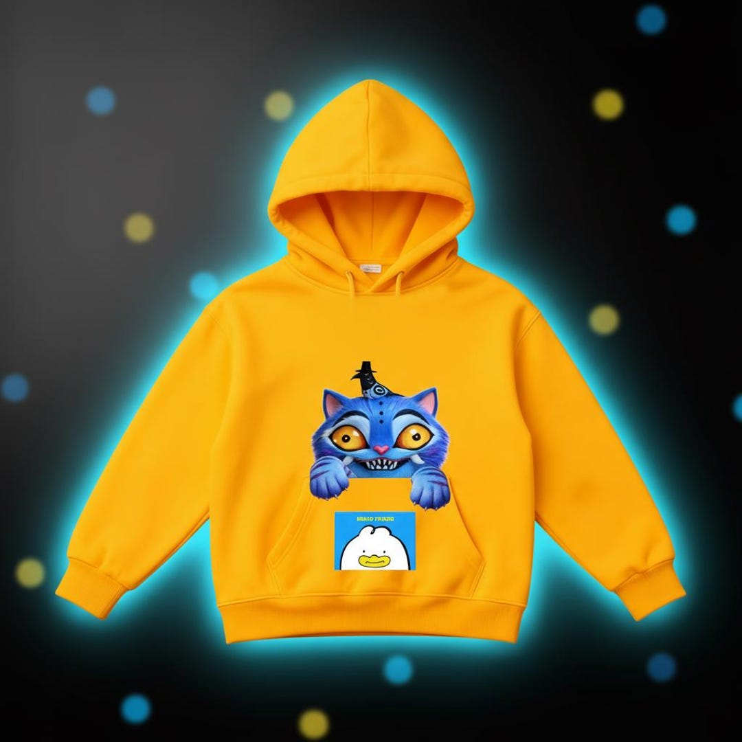 Derpy Tiger Hello Friend Cotton Hoodie - Etsy