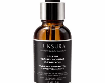 Aceite acondicionador intensivo para barba, con fragancia de ámbar, jojoba y madera de oud, 30 ml.