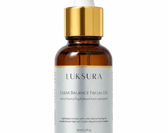 Clear Balance Facial Oil | Luxury Botanical Face Oil for Oily & Combination Skin | Lightweight Balancing Moisturizer | Daily Facial Oil-1 oz