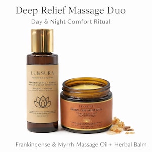 ハーバル筋肉・関節マッサージオイル＆バームセット｜昼夜問わず心地よくケアできるリチュアル