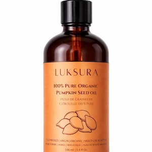 Huile de graines de citrouille biologique 100 % pure – Huile de beauté multi-usage pressée à froid