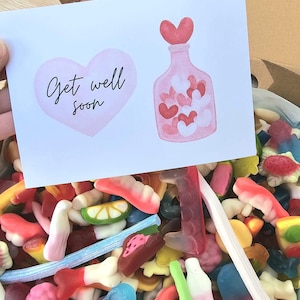 Get well soon sweets gift box - Gummy Sweet pick n mix gift box - New home | Good Luck | Birthday  | Congratulations | New Job | Gummy mix