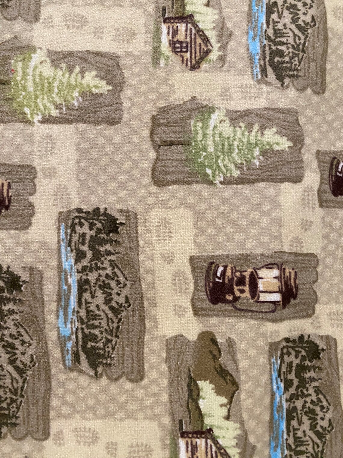 Lanterns Flannel Fabric Yard Cubby Bear Prints by Baum Textiles Bob ...