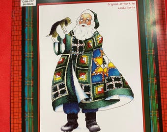 Cross My Heart Linda Kotila Quilted Santa CSB-277 Cross Stitch Pattern Retired